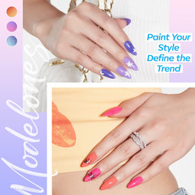 modelones nail in use showing warm-to-cool color shift, demonstrates dramatic mood effect
