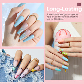 modelones nail swatch fan displaying all six macaron spring shades