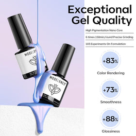 modelones nails in use mermaid look showing finished manicure and durable high-gloss shine