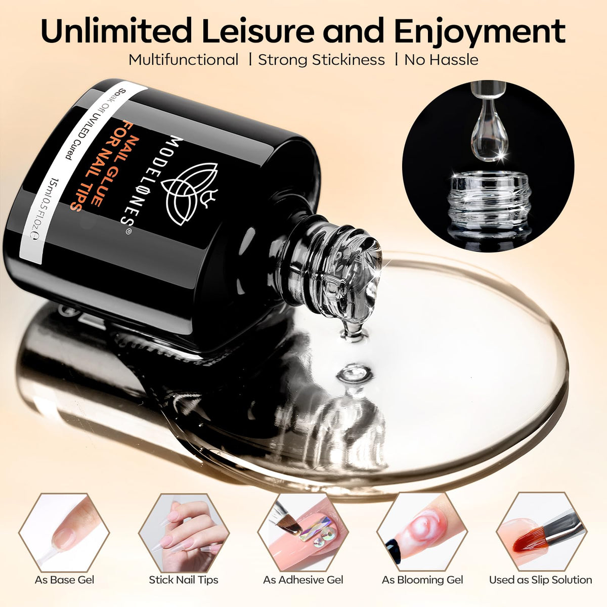 modelones no‑wipe top coat glossy finish revealing long lasting shine benefit