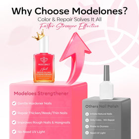 modelones applied on fingertips in natural light showing natural sheer pink finish