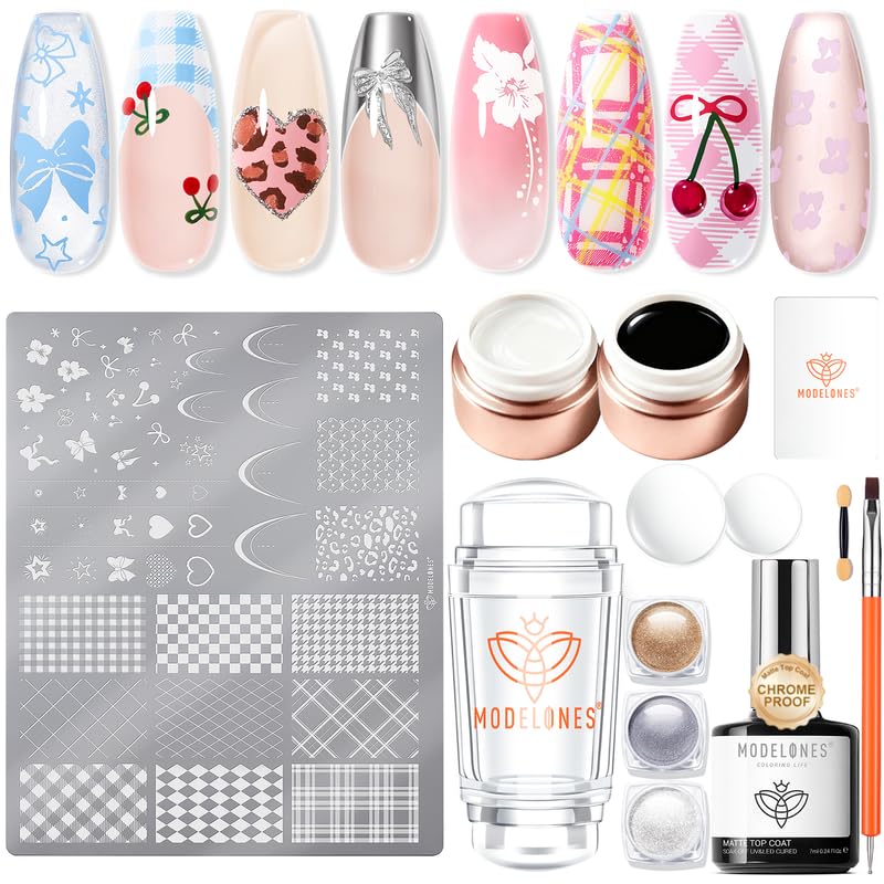 modelones kit front packaging showing full plaid stamp set for easy use