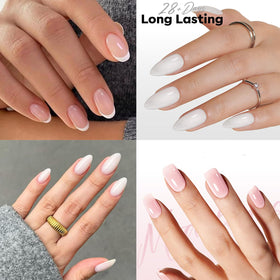 modelones polish in use painting a French tip for precise control