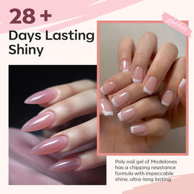 modelones texture blob of poly gel showing viscous consistency for smooth application