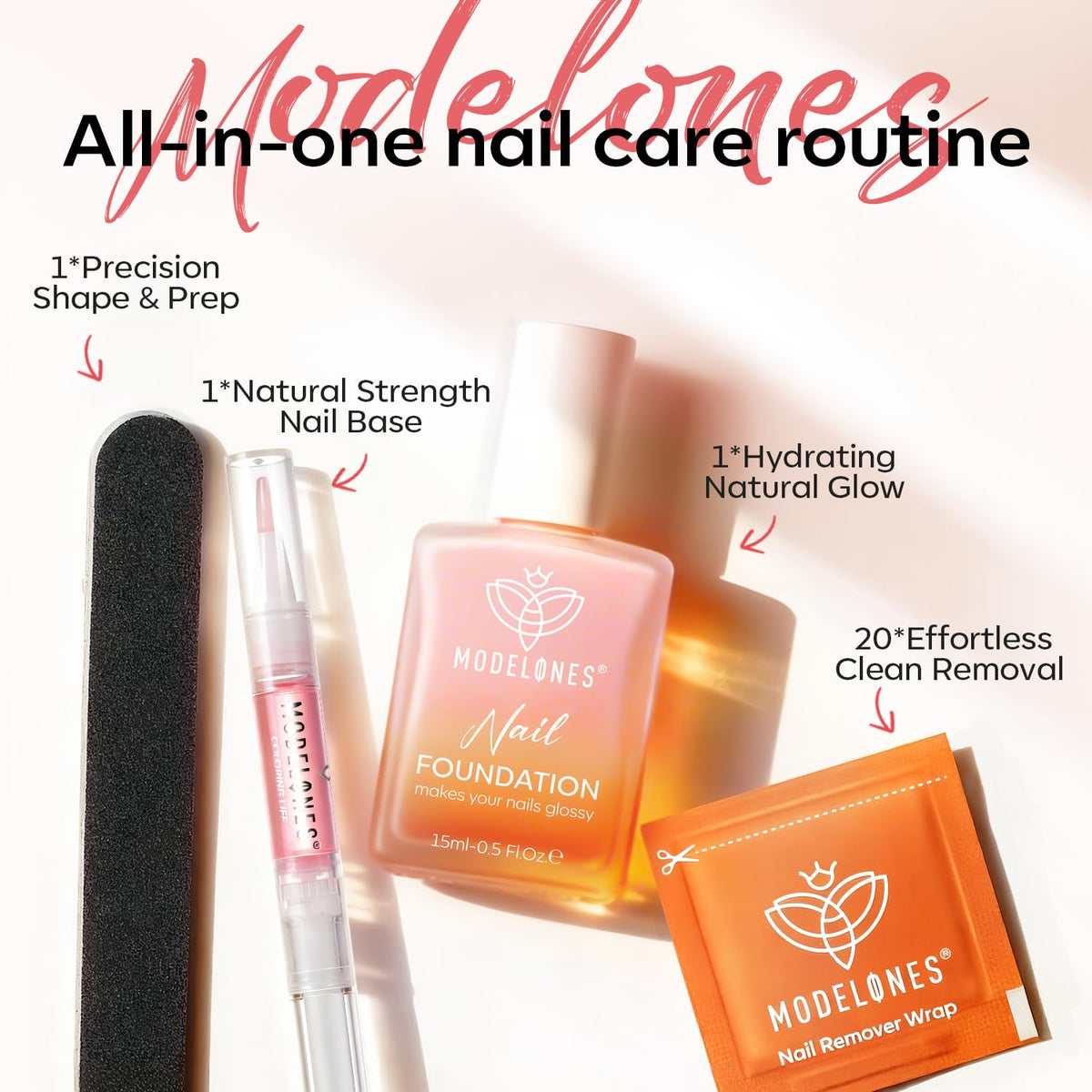 modelones hand holding 15ml bottle to show compact travel size