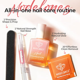 modelones hand holding 15ml bottle to show compact travel size