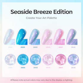 modelones closeup of six shades displaying pearl and shimmer finishes for layered looks