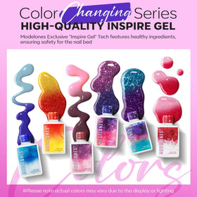 modelones six bottles lined up displaying each 10ml mood color for choice