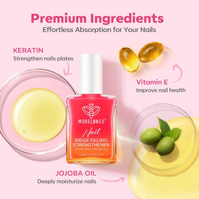 modelones 15ml bottle next to coin for scale showing compact, travel-friendly benefit