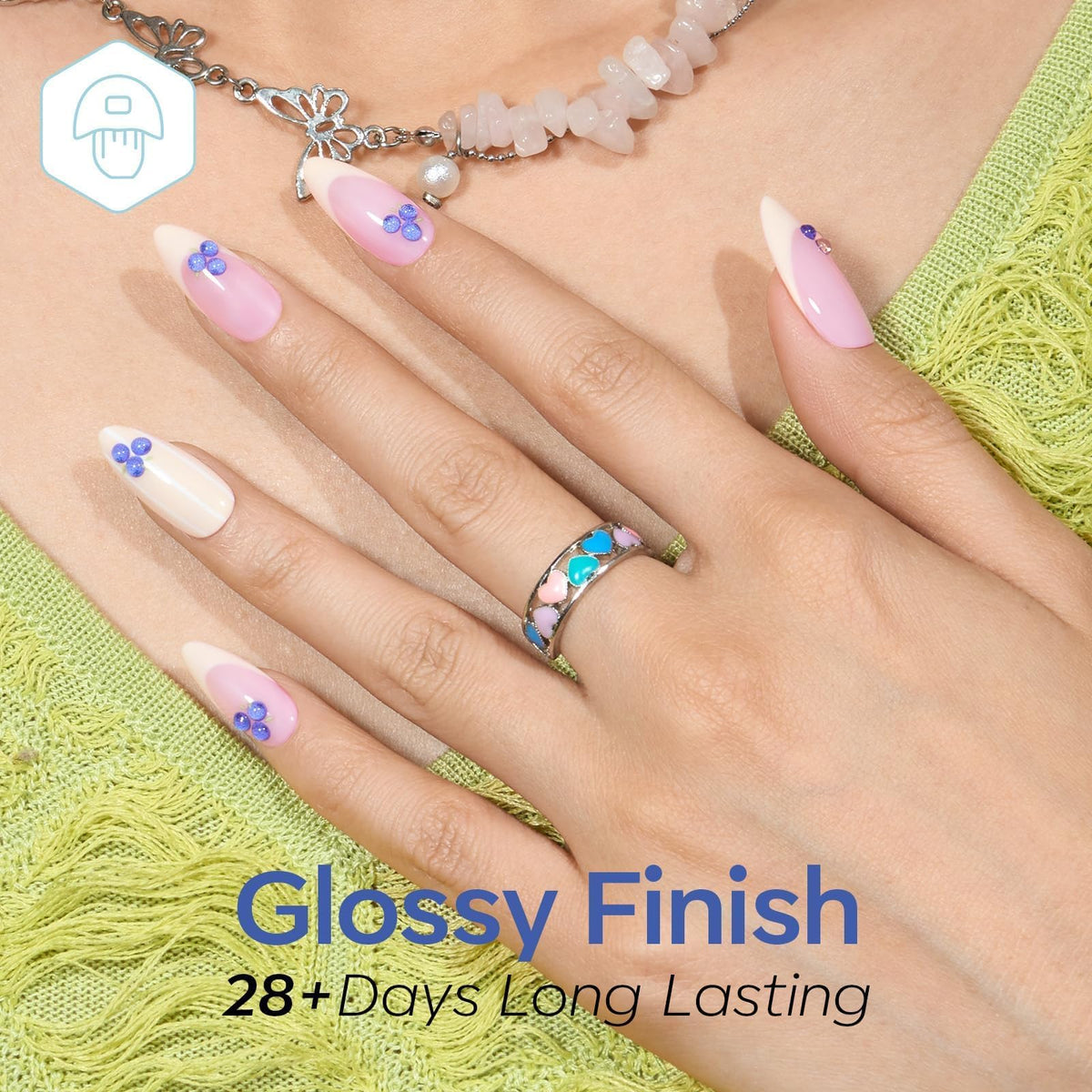 modelones swatch nail fan with six cured pastel shades for color selection