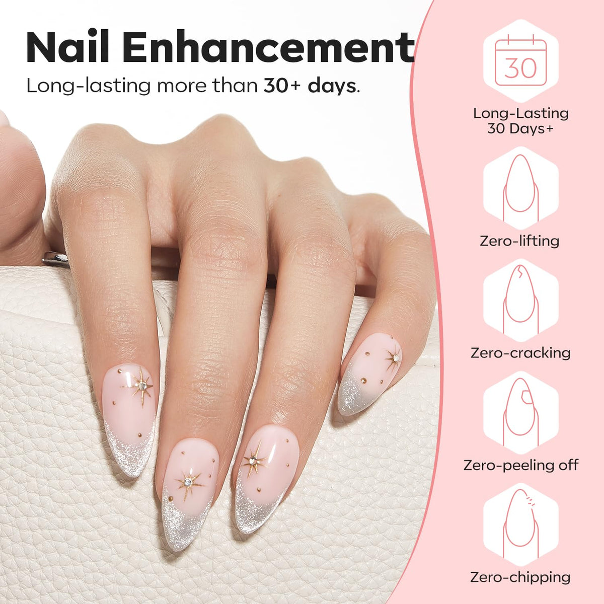 modelones swatches on fingers illustrating sheer pink natural look