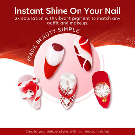 modelones nail wheel swatches showing the six red tones for easy choice