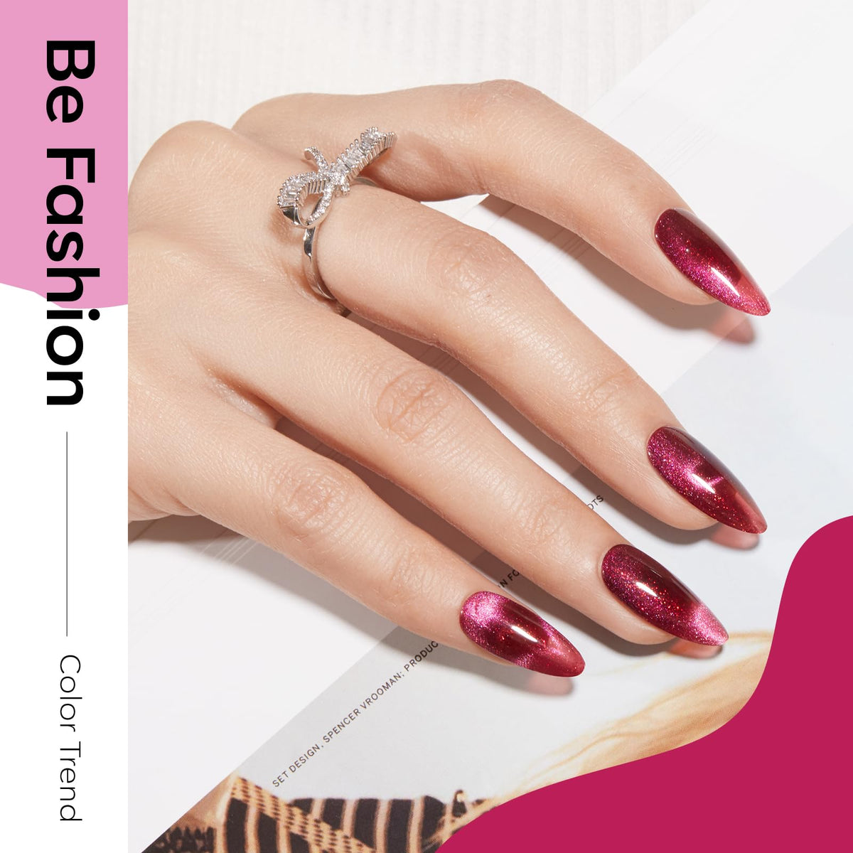 modelones nail swatch wheel displaying six shades; helps choose colors