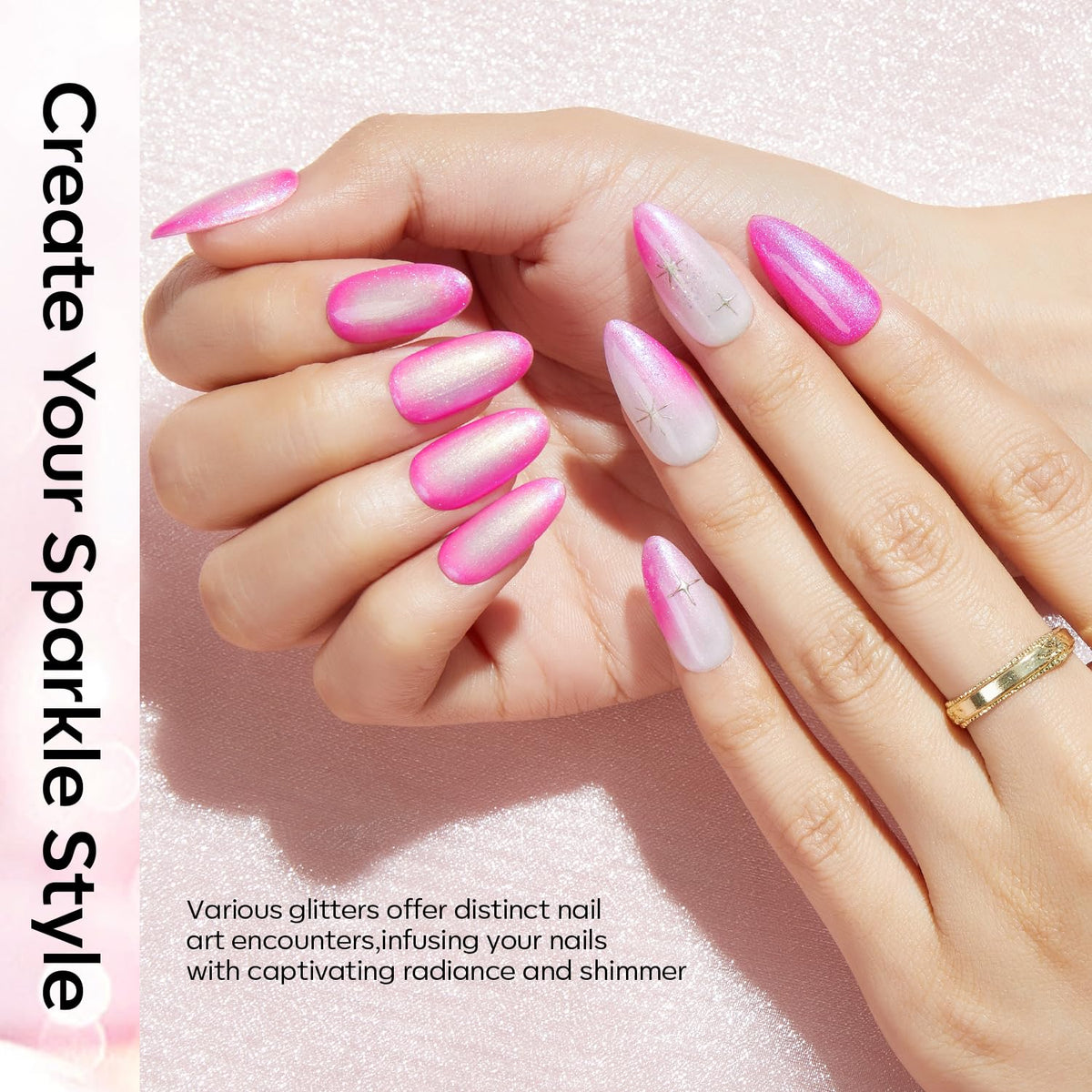 modelones glitter texture close-up highlighting shimmer and high-gloss finish