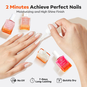 modelones texture gloss drop on nail surface benefit: high-shine, ridge-filling finish