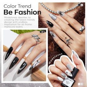 modelones texture swatches on nail tips displaying colors and shimmer depth