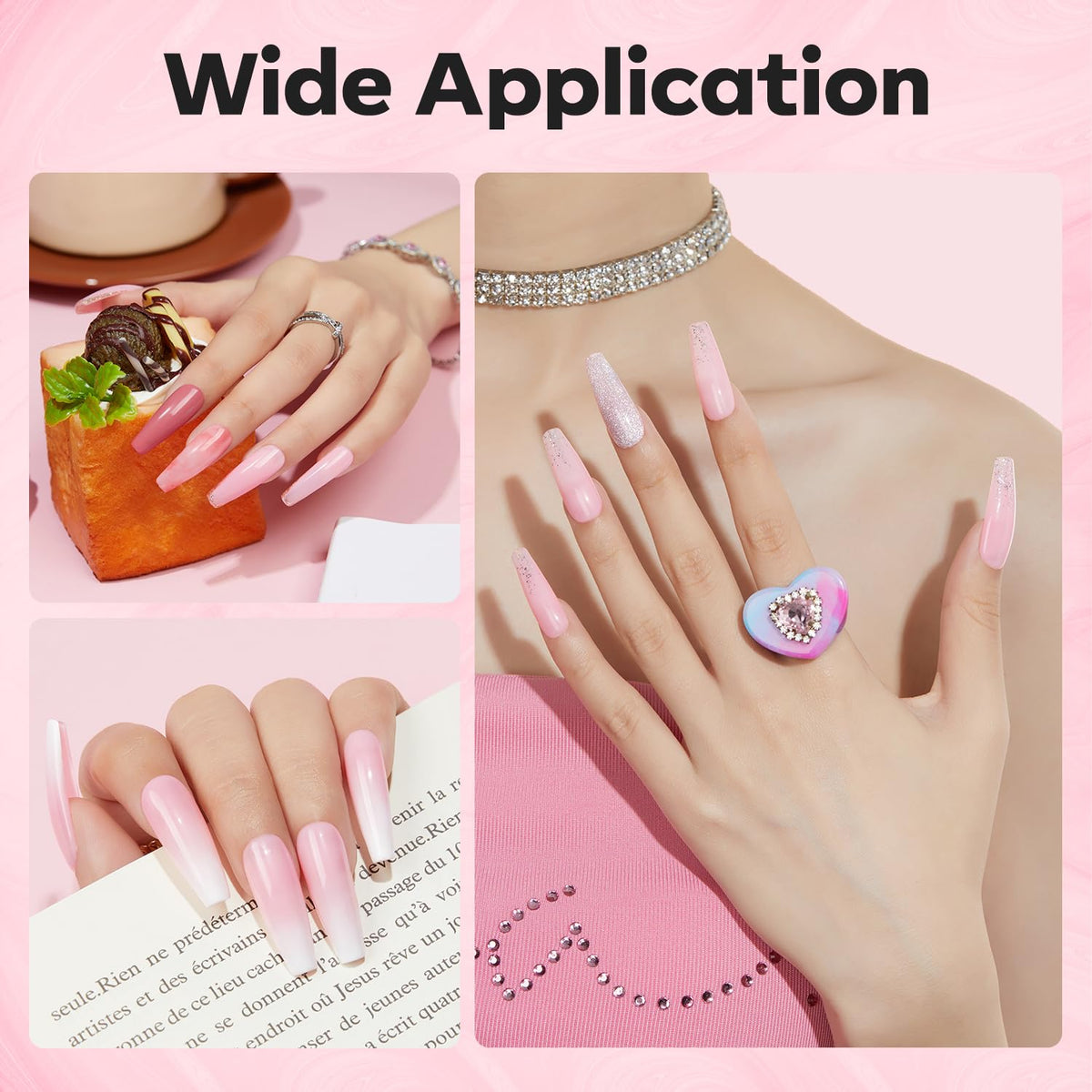 modelones gel securing a tip and rhinestone for durable decorative nail application