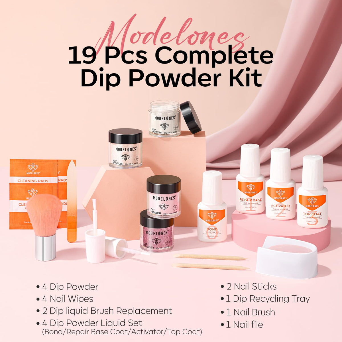 modelones tools and accessories flatlay for easy home manicure setup