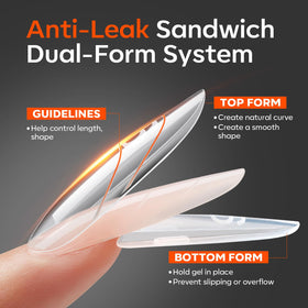 Modelones close-up of top form ultra-thin edge for natural cuticle transition