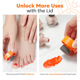 modelones pot inside travel pouch, on-the-go manicure convenience benefit