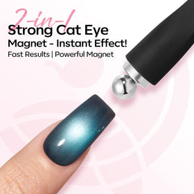 modelones magnet held above uncured gel demonstrating noncontact use
