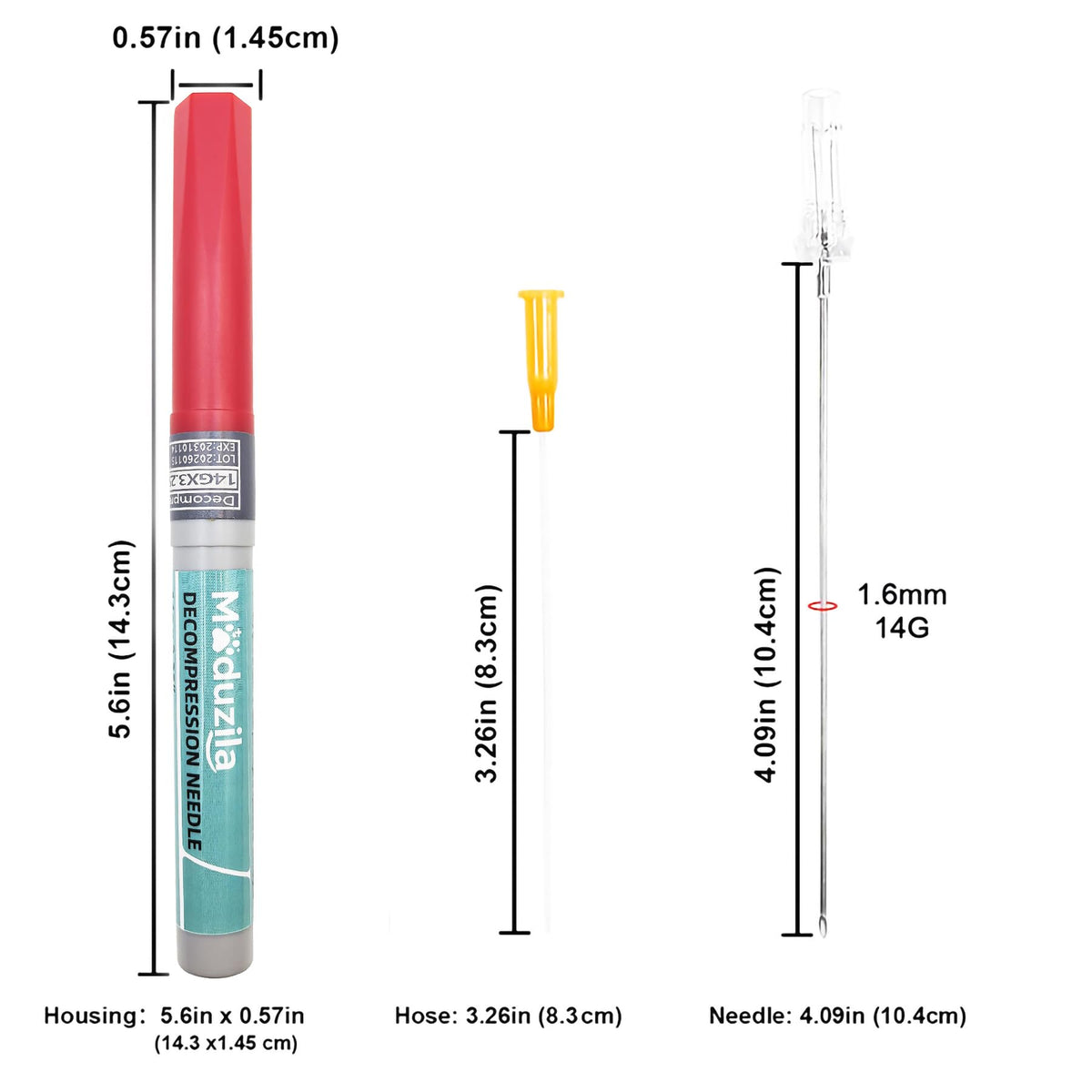 Moduzila needle with silicone sleeve detail for secure storage benefit
