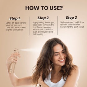 MOEHAIR ingredients display with argan and castor oil highlighting nourishment