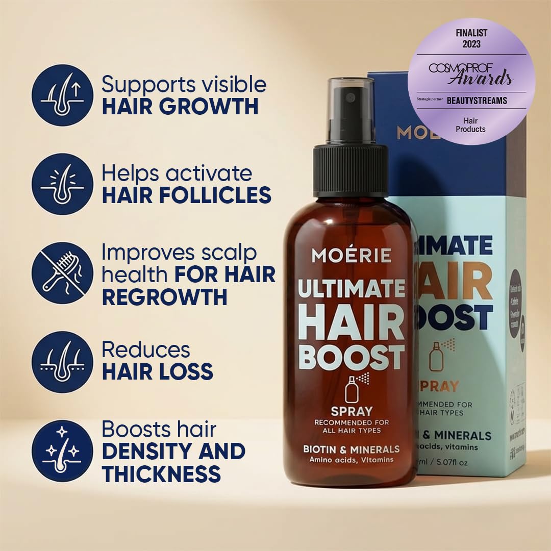 Moerie mist nozzle close-up demonstrating easy spray application and precise coverage