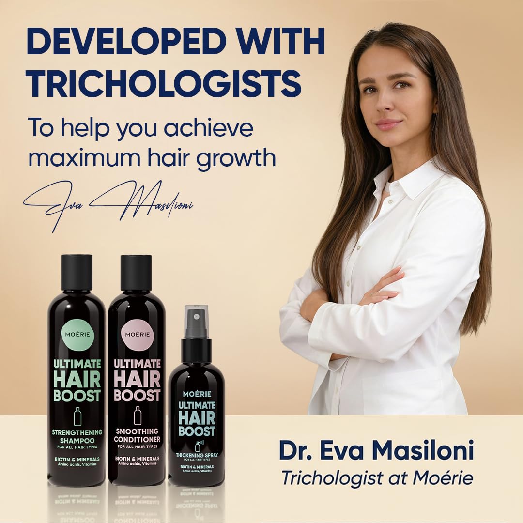 Moerie styled hair result showing fuller-looking, thicker appearance