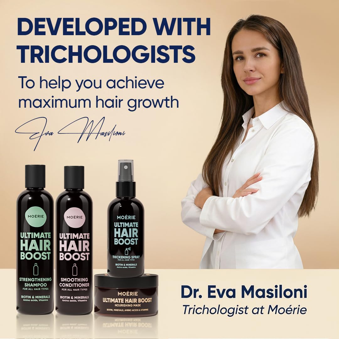 Moerie label closeup showing biotin and rosemary ingredient focus