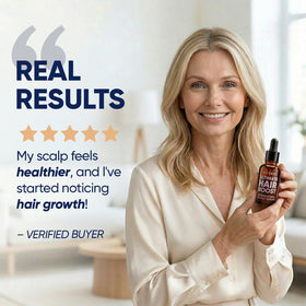 Moerie used by woman in bathroom routine showing simple daily scalp treatment