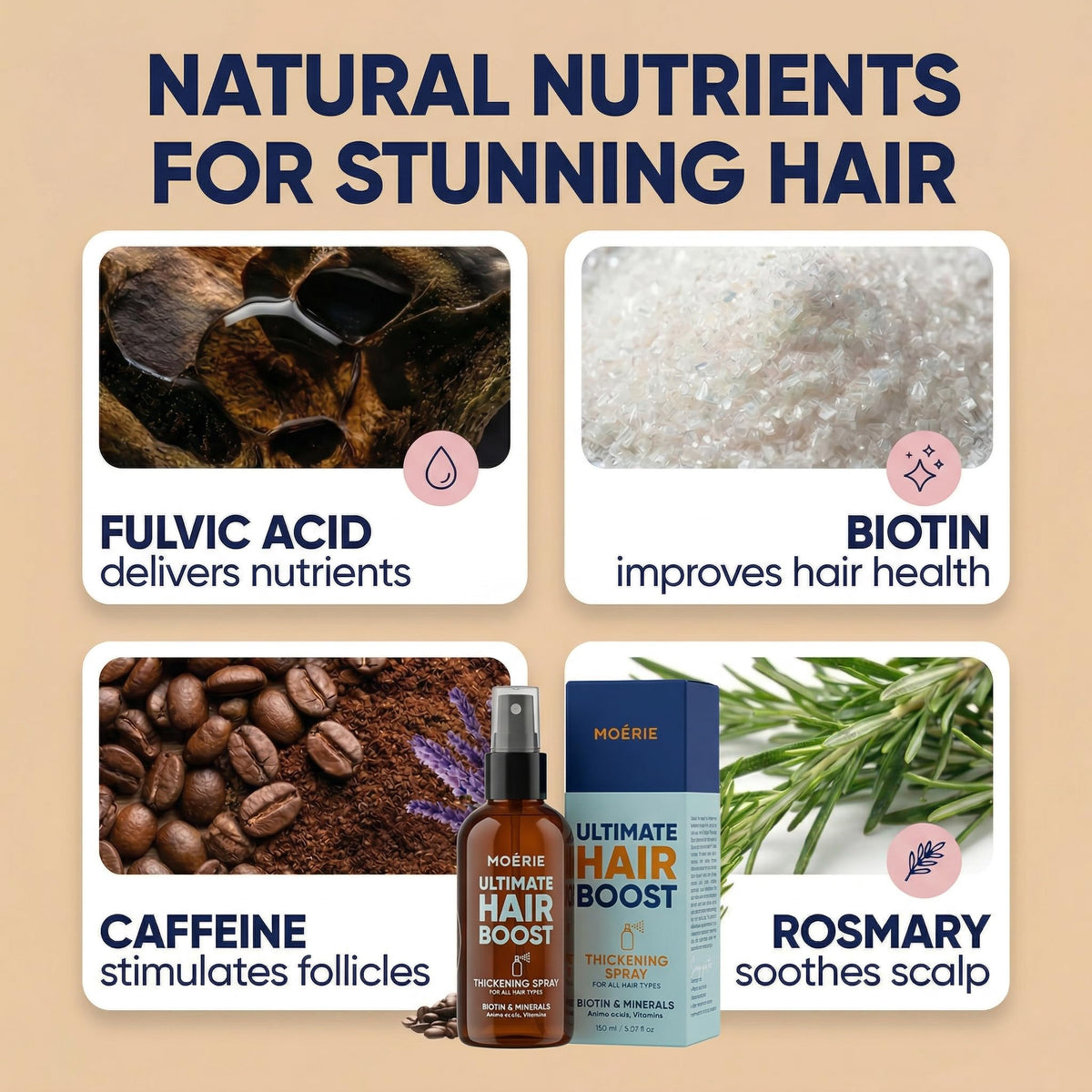 Moerie being applied to scalp showing targeted coverage benefit