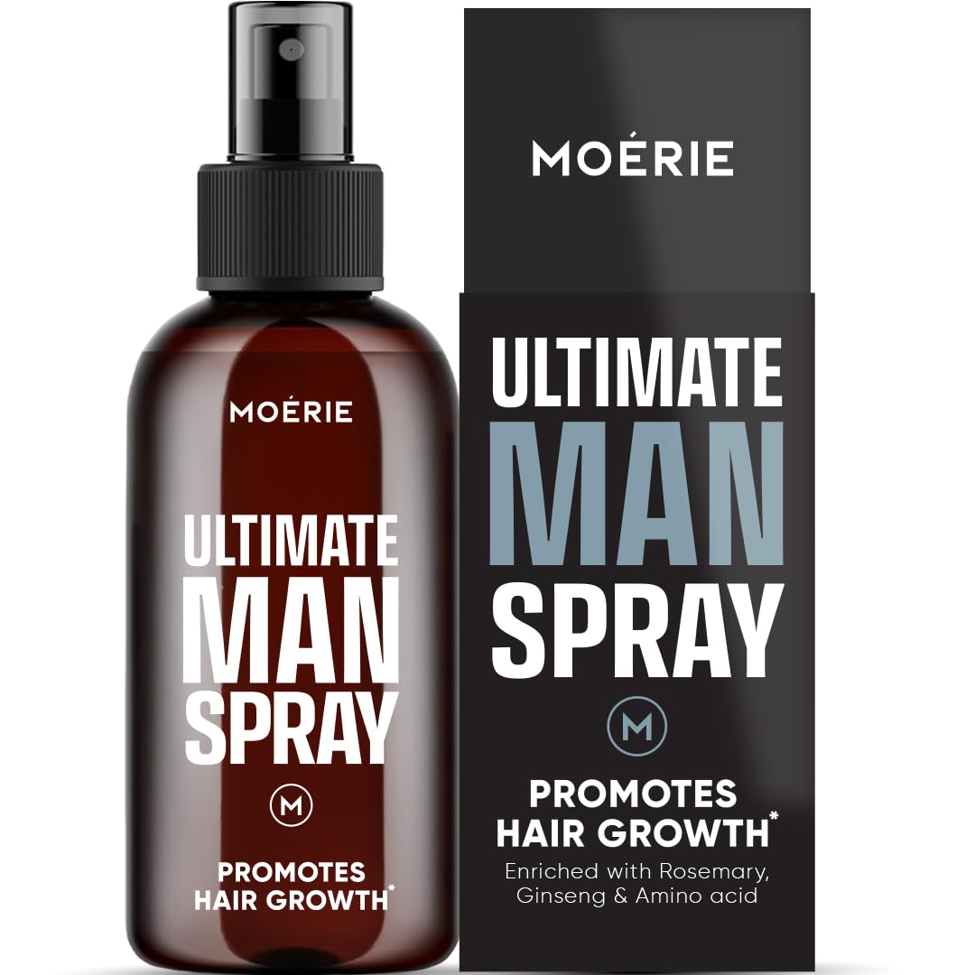 Moerie front packaging showing product and benefits for fuller hair