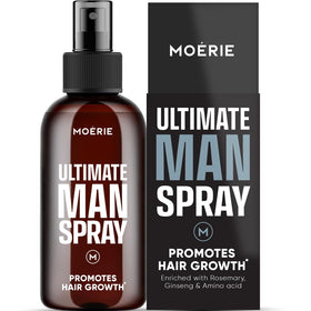 Moerie front packaging showing product and benefits for fuller hair