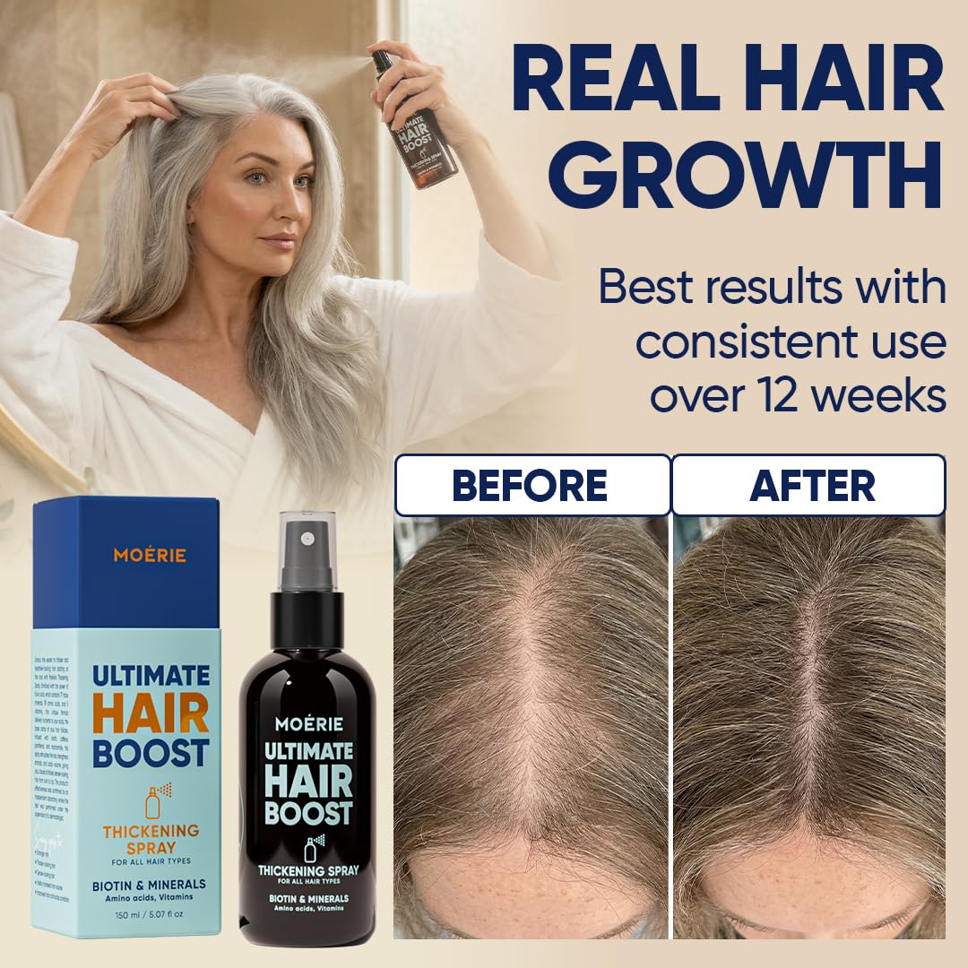 Moerie serum droplet on scalp highlighting lightweight texture for fast absorption