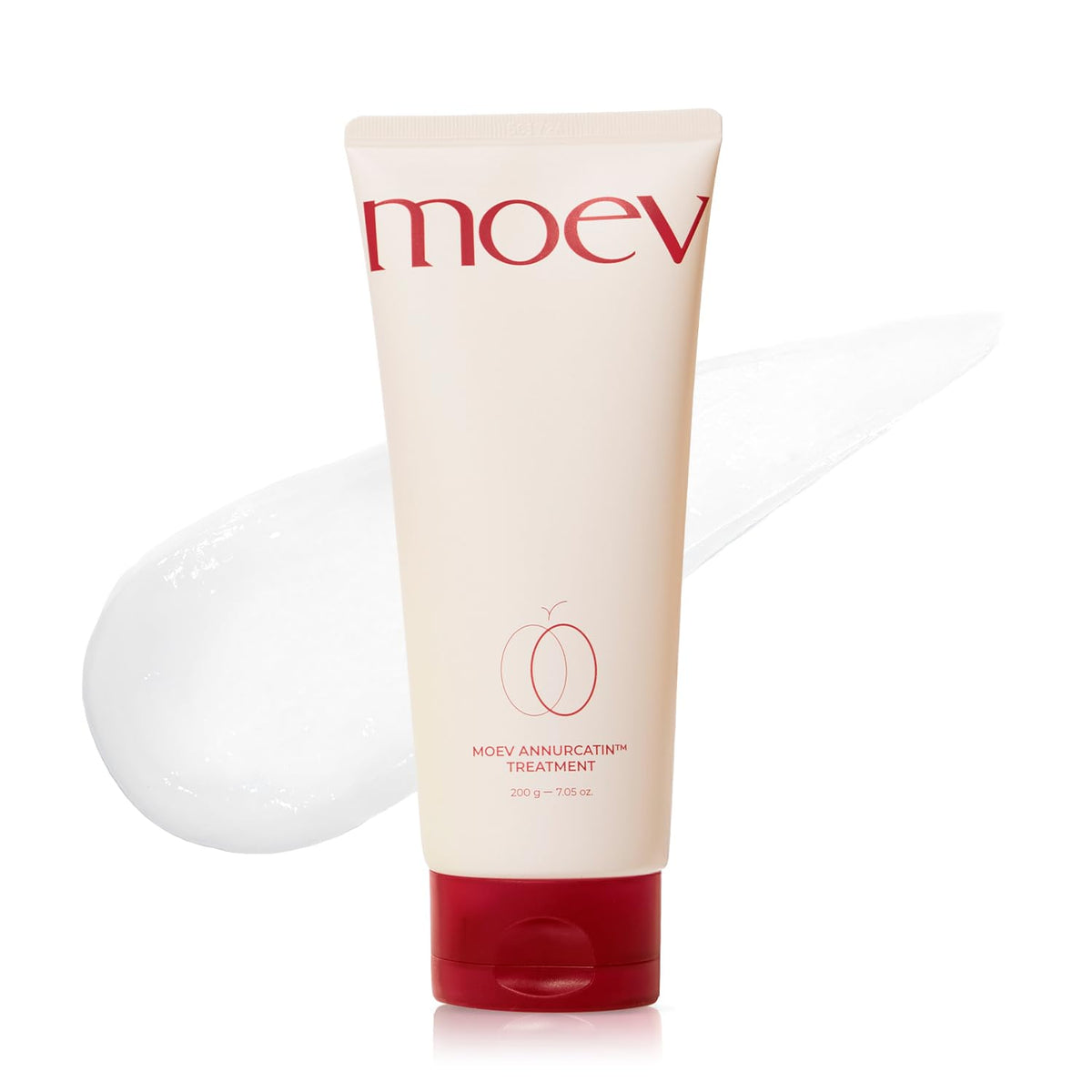 MOEV jar front view showing apple-vanilla scent and nourishing mask benefits