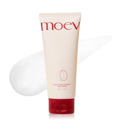 MOEV jar front view showing apple-vanilla scent and nourishing mask benefits