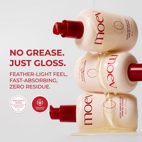 MOEV size comparison with 2.7 fl oz bottle for scale and travel-friendly benefit