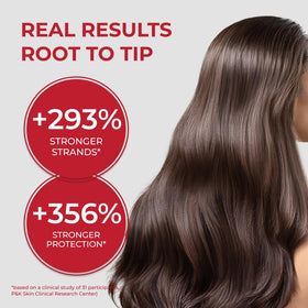 MOEV in-use during blow-dry showing heat protection and smooth styling result