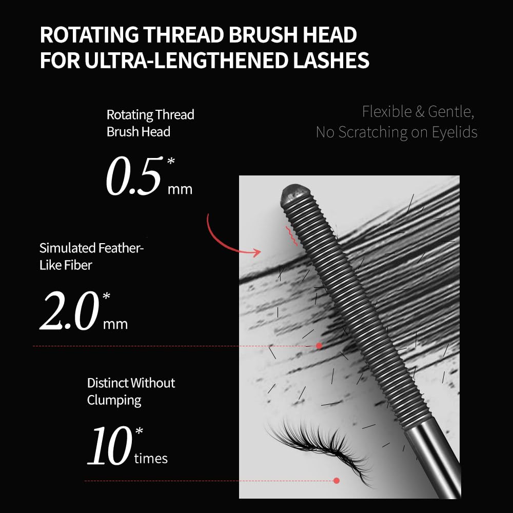 MOGSLRPE mascara texture with feather-like fibers adding natural volume