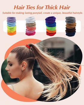 MoHern hair tie held in hand to show size and medium 4mm thickness