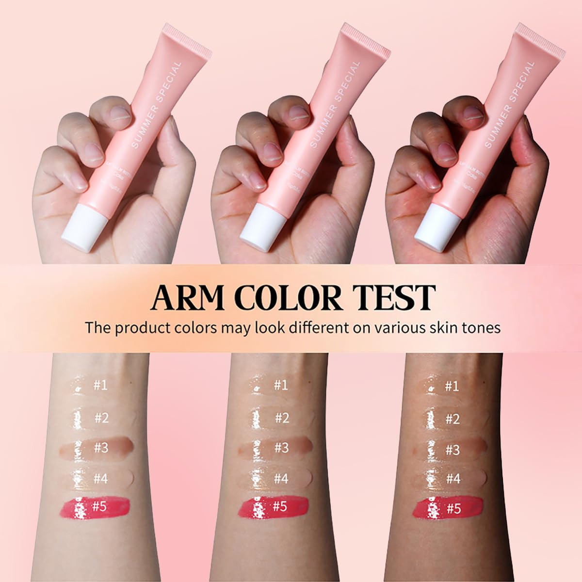 MoJinYuPm application on lips demonstrating glossy tint and hydration