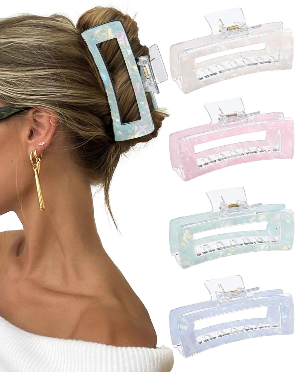Molans front view of four oversized clips showing color mix and secure hold