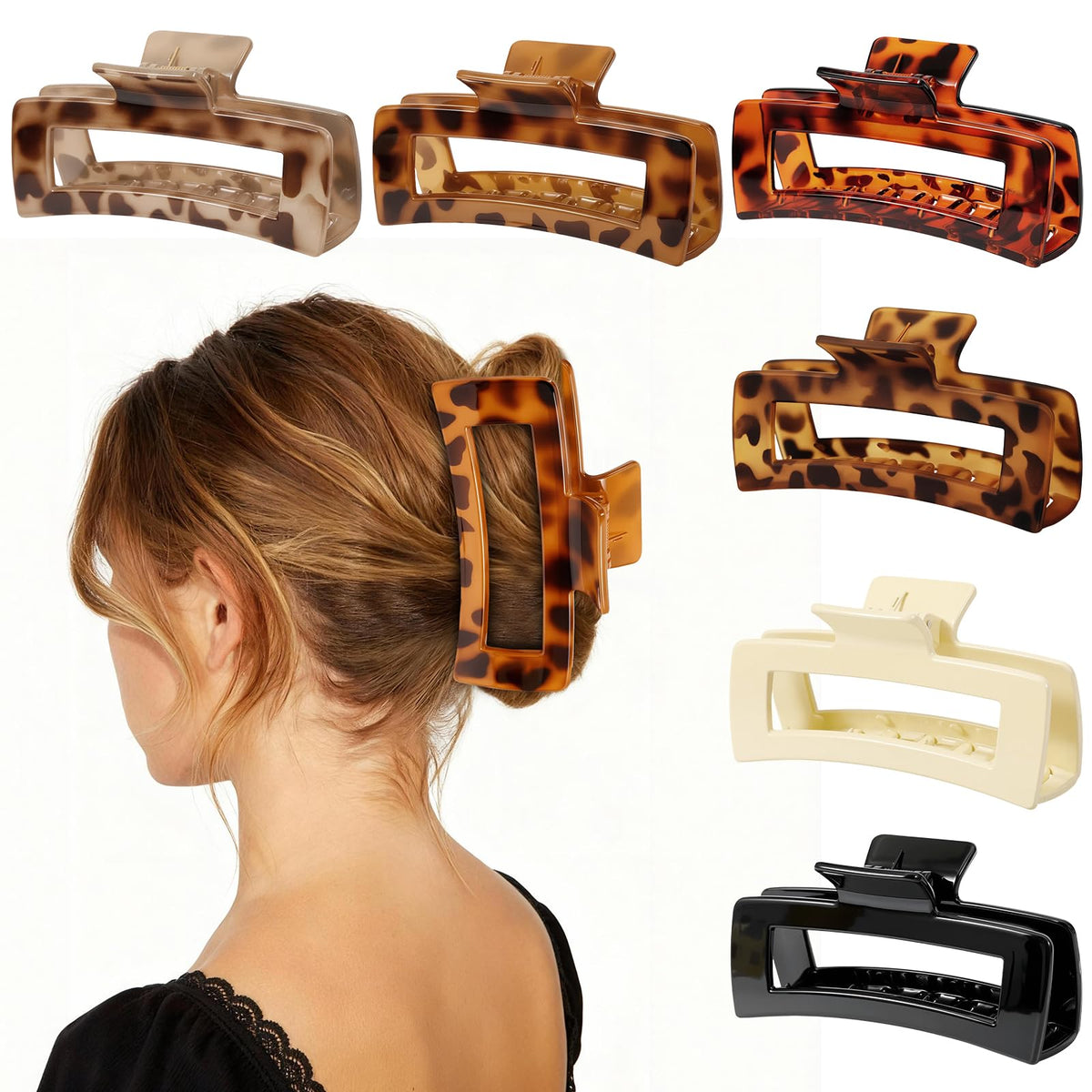 Molizummy tortoise shell clip front view showing secure hold