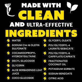Molly's Suds label detail highlighting clean-ingredient list and transparency benefit