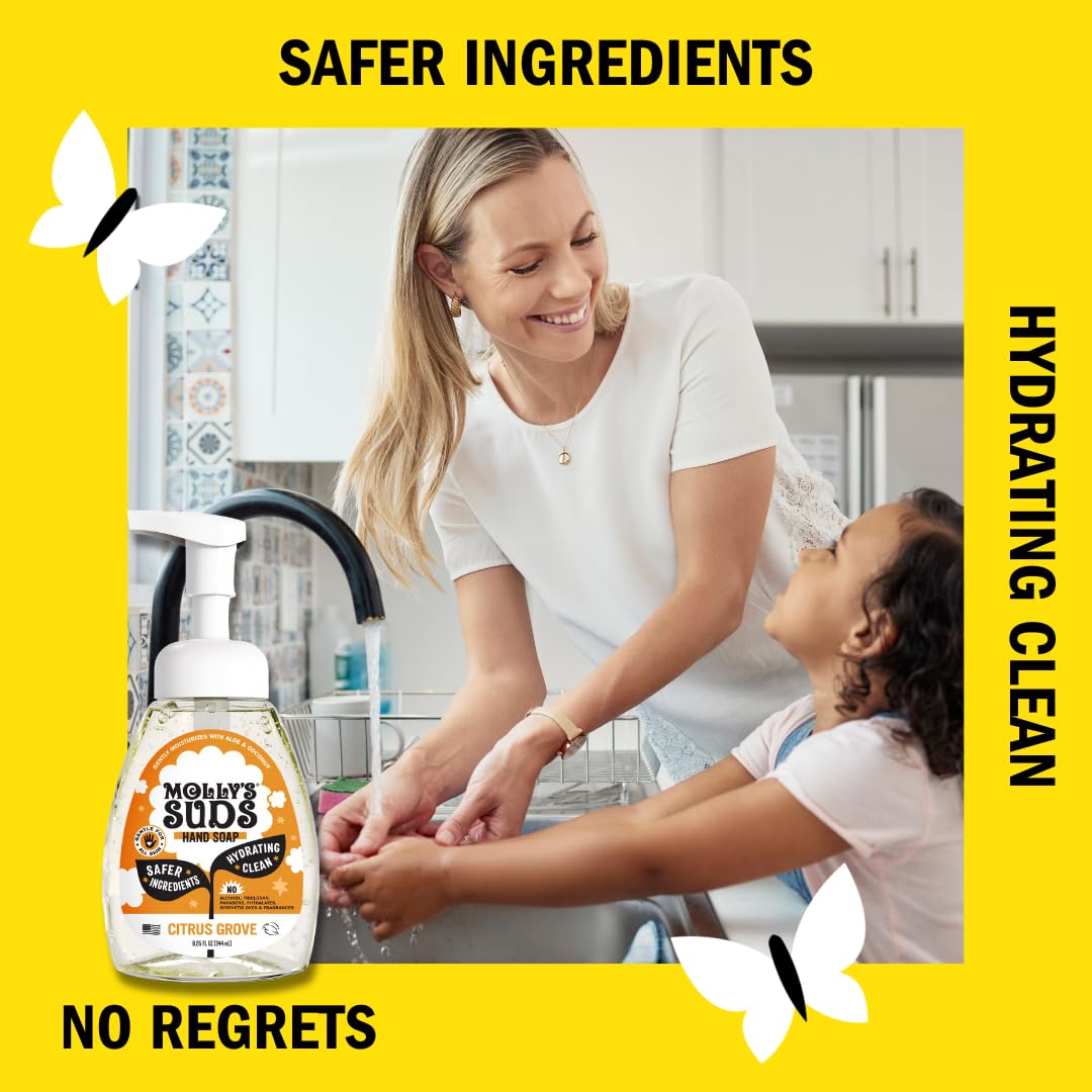 Molly's Suds label detail highlighting clean ingredients and transparency