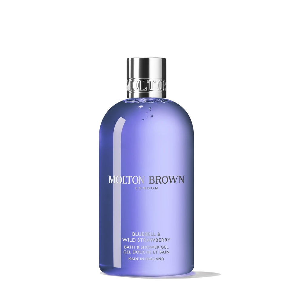 Molton Brown bottle front view showing label and spring fragrance appeal