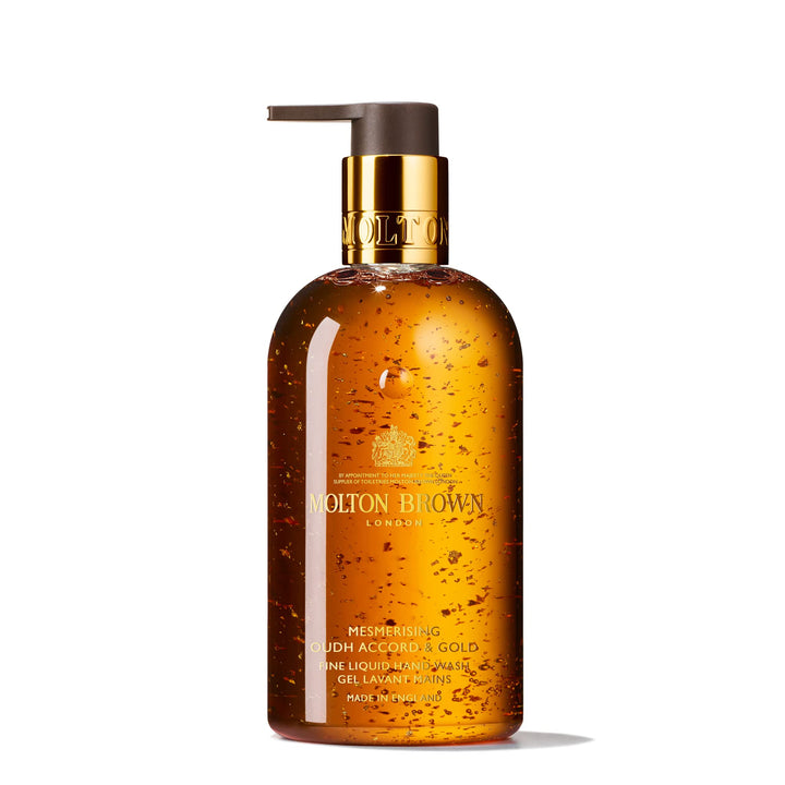 Molton Brown front bottle view showing luxe design and elegant scent benefit