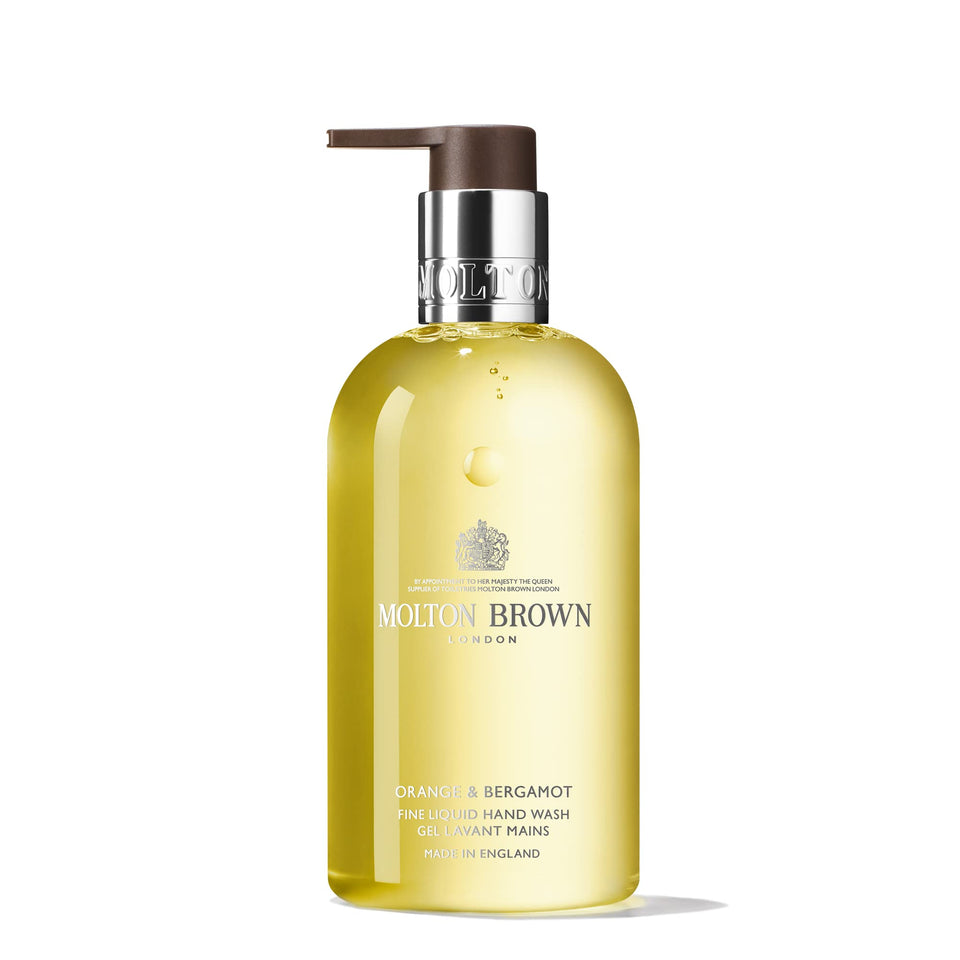 Molton Brown front packaging showing brand and citrus fragrance, adds luxurious appeal