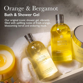 Molton Brown label close-up highlighting scent notes and perfumer credit benefit: clear ingredient recognition